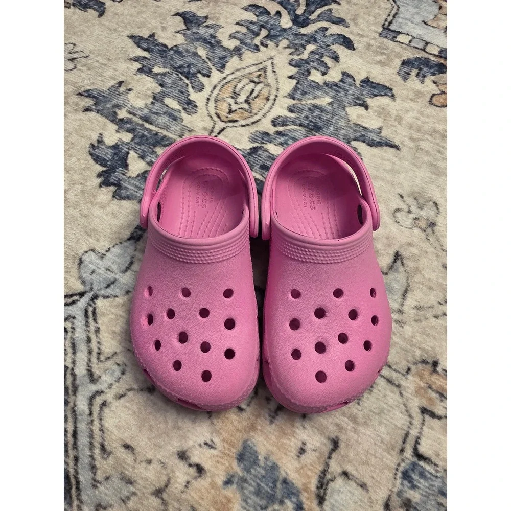 Crocs Toddler Size 8 Pink Outdoors Easy Wash Slip On Classic Clogs Shoes